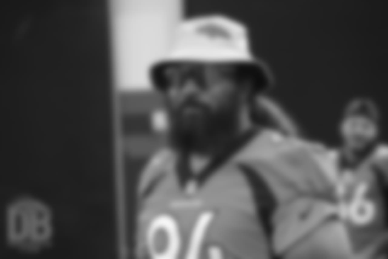 Domata Peko Sr. at team photo day at UCHealth Training Center on September 15, 2018.