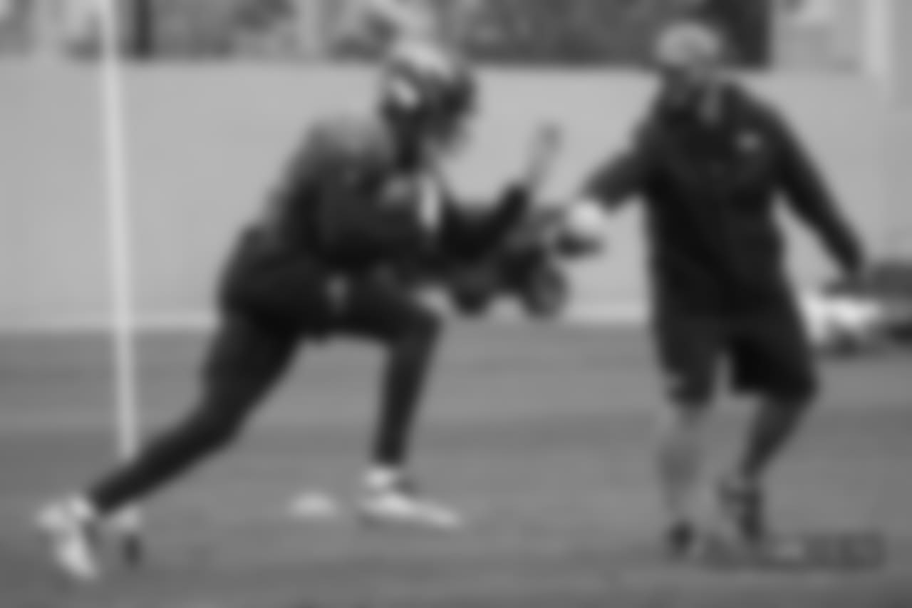 Tim Patrick at practice on October 10, 2018 at UCHealth Training Center.