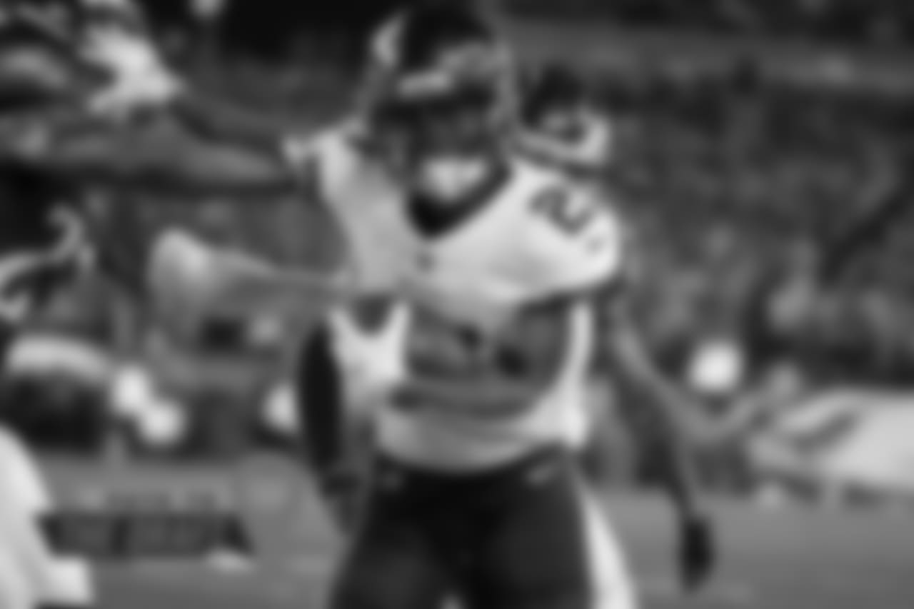 It took a while for the ex-Georgia Southern quarterback to adjust to playing running back at the next level, but he has gradually emerged as a solid situational back, posting career highs in receptions (51), receiving yards (421), rushing yards (570) and total touchdowns (5) last season. McKinnon's per-carry average was down as the Vikings' offensive line struggled at times last season, but he showed his explosiveness with a career-high 8.3 yards per reception. He is particularly effective on wheel routes and should be a good situational back in the right scheme. (Al Tielemans/AP Images)