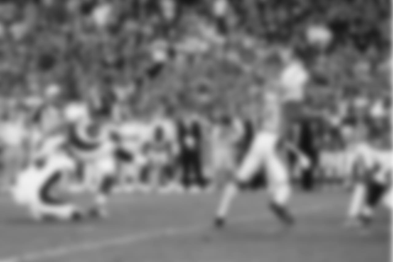 Denver Broncos Matt Prater kicks the game-winning 37-yard field goal during overtime against the San Diego Chargers on Nov. 27, 2011.