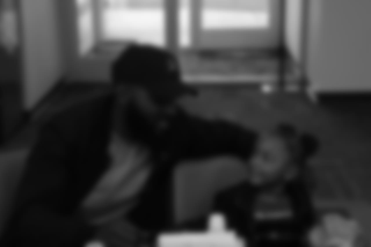 Darian Stewart enjoys breakfast on Sept. 8, 2018.