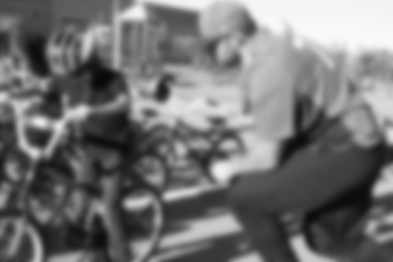 Dan Skipper during a bike distribution at Green Valley Elementary School in Denver on December 18, 2018.