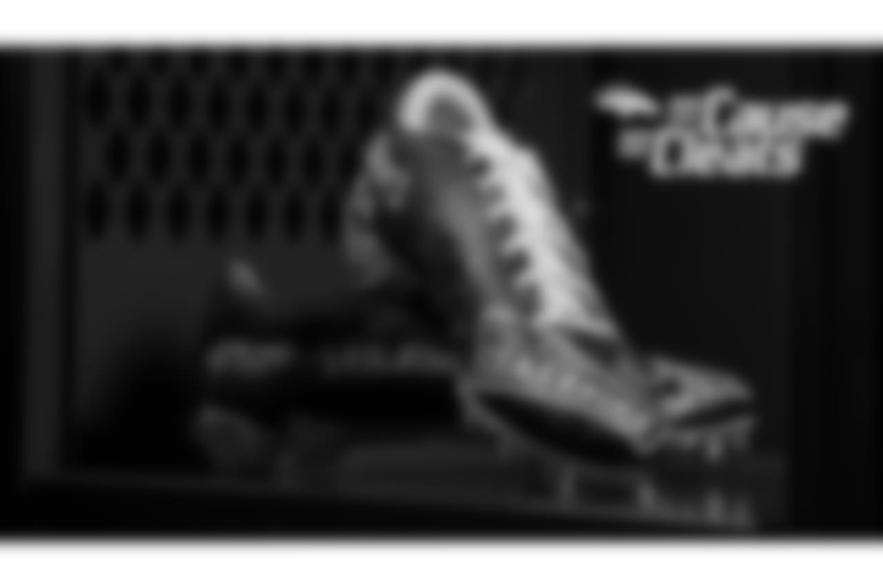 Will Parks' cleats represent Philadelphia CeaseFire, an organization in Parks' hometown that aims to reduce violence through community initiatives, for My Cause My Cleats in 2018.
