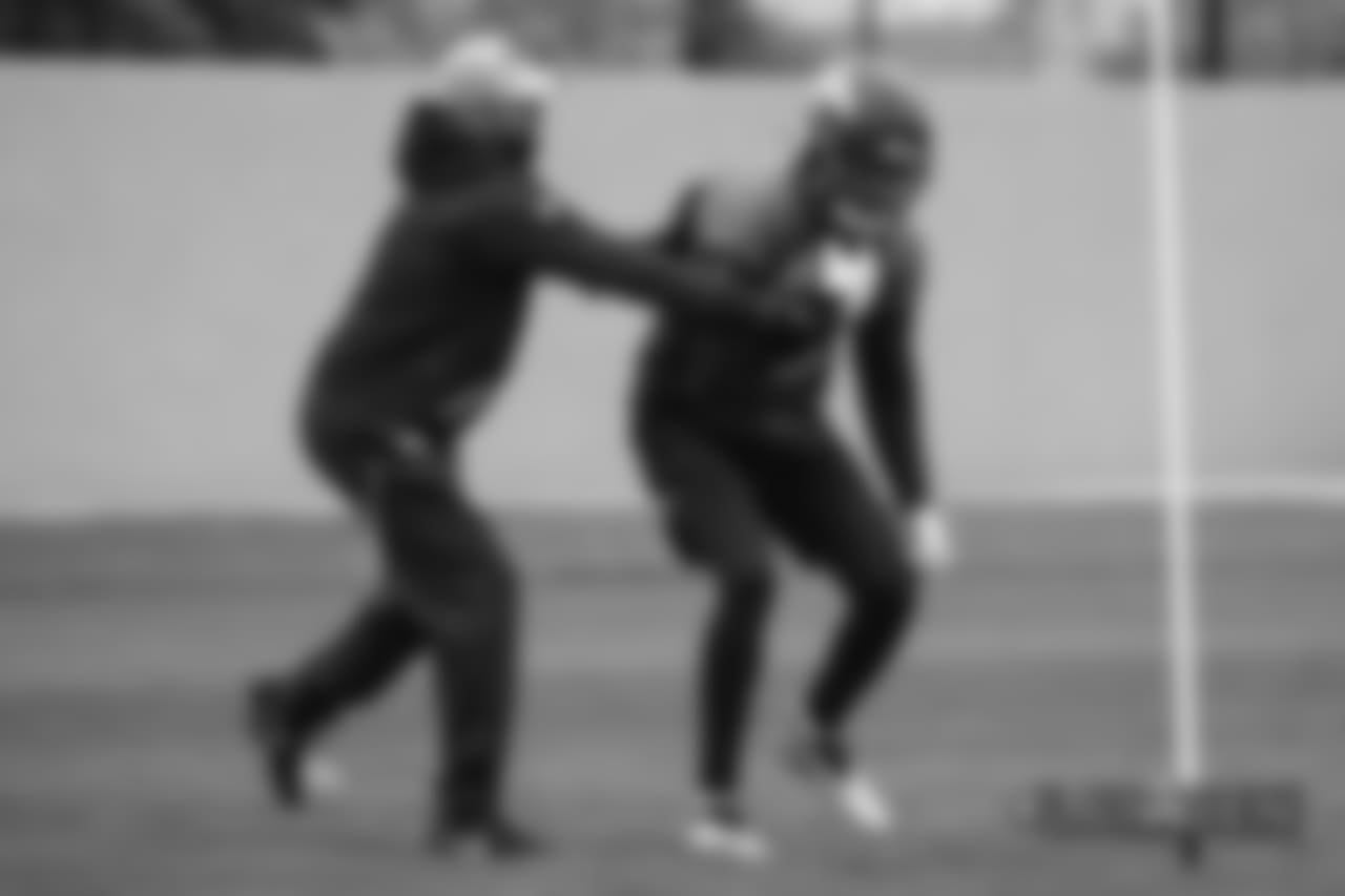 Tim Patrick at practice on October 10, 2018 at UCHealth Training Center.