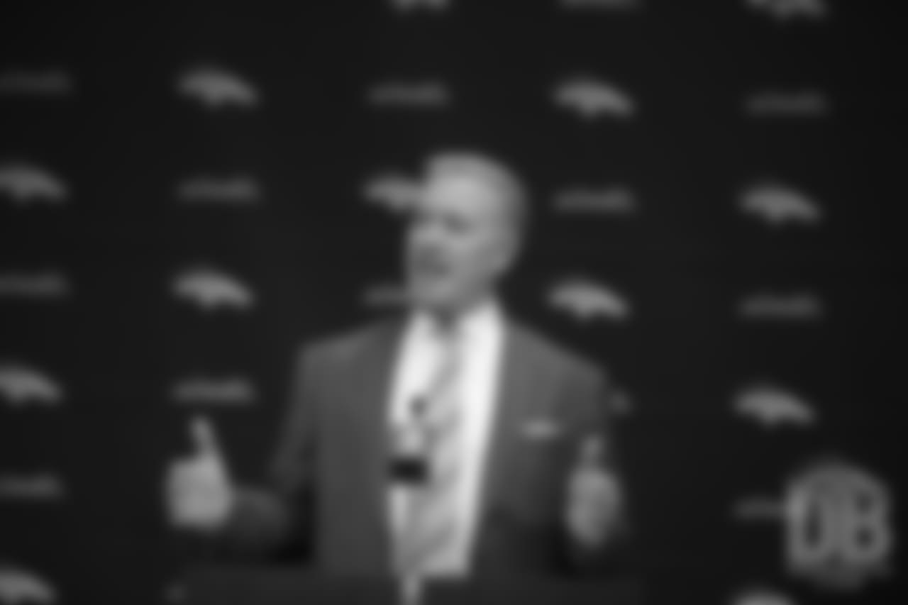 President of Football Operations/General Manager John Elway speaks at the press conference introducing Head Coach Vic Fangio on January 10, 2019.
Photo by Gabriel Christus