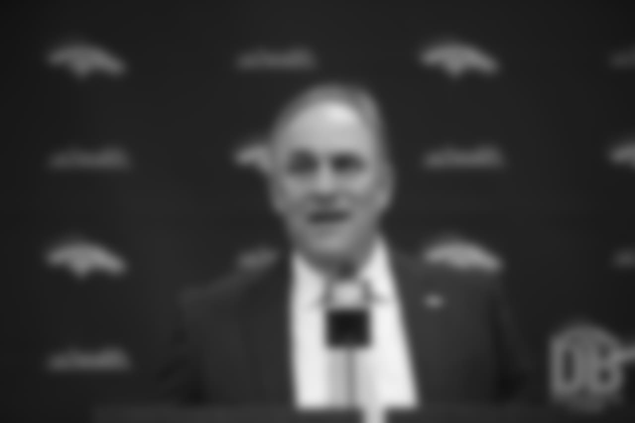Head Coach Vic Fangio speaks at his introductory press conference on January 10, 2019.
Photo by Gabriel Christus