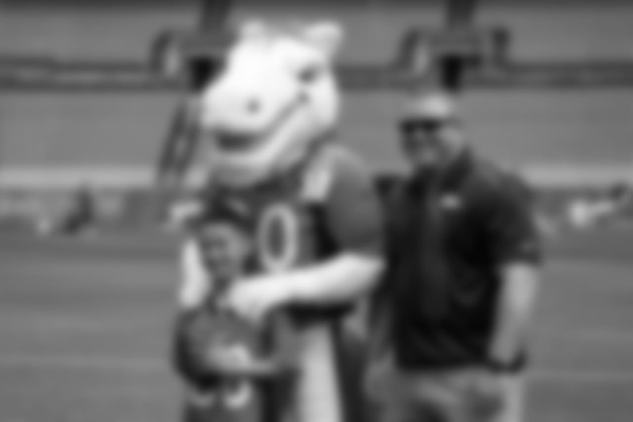 At the 2018 'Pigskin with Pops' event at Sports Authority Field at Mile High on June 17, 2018.