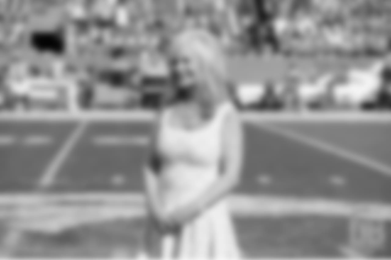 Annabel Bowlen during the Denver Broncos Ring of Fame halftime ceremonies at Sports Authority Field on Sept. 14, 2014.