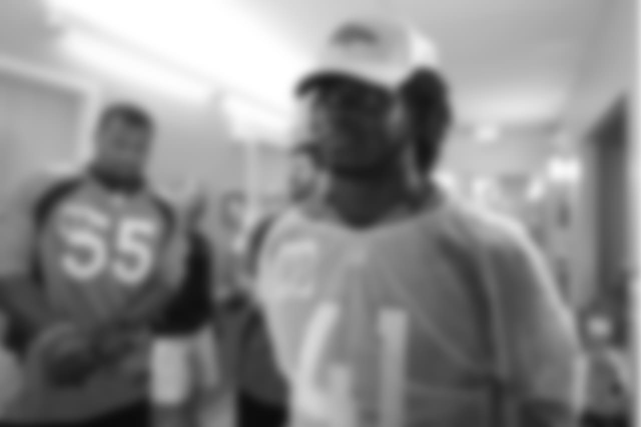 Cornerback Isaac Yiadom (41) at Children's Hospital Colorado at the Broncos' third annual Rookie Community Service Day on June 11, 2018.