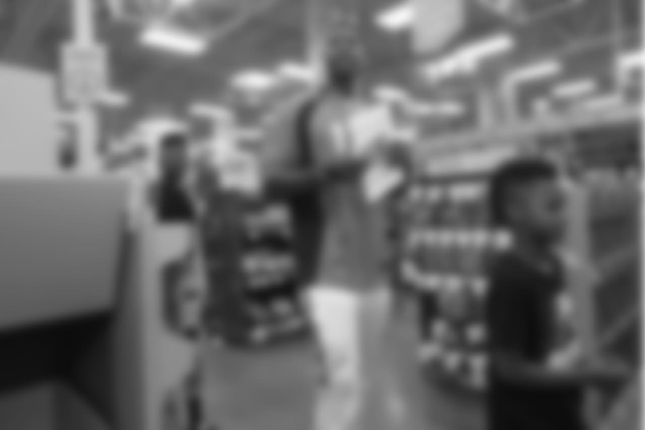 Wide receiver Courtland Sutton (14) at the 2018 Back to School with the Broncos shopping spree on July 23, 2018. Each student received $100 for school supplies.