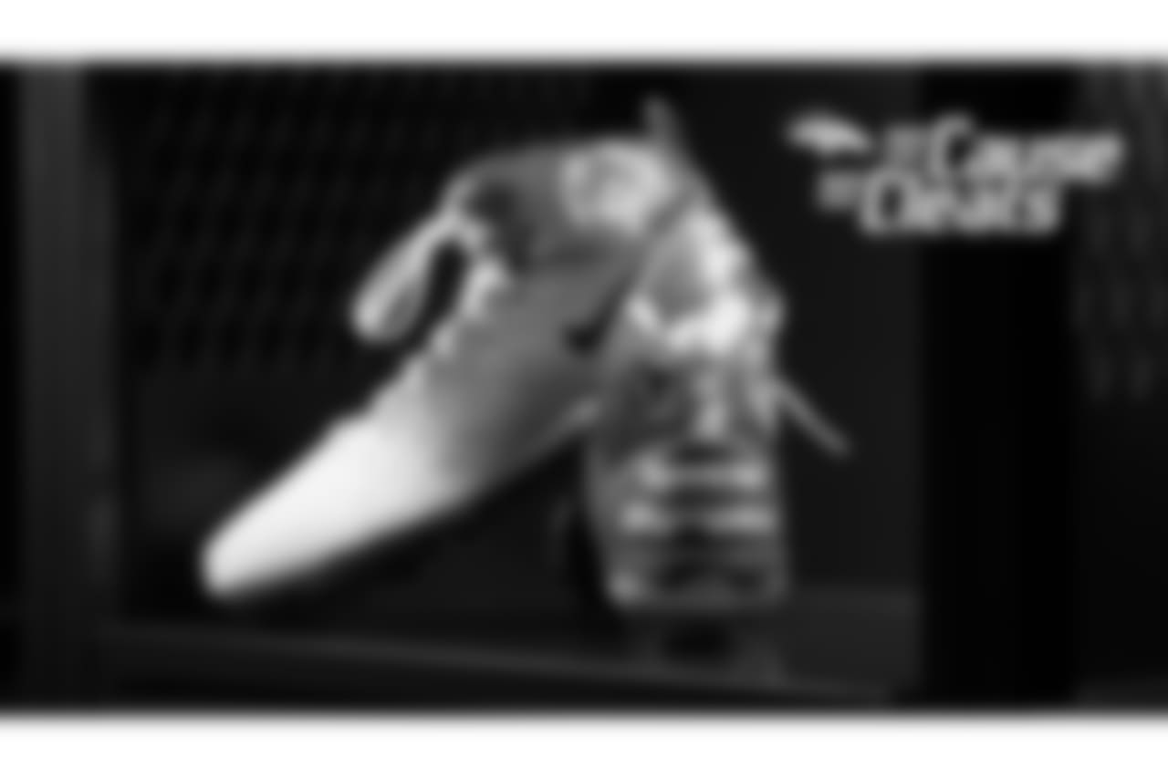 Austin Schlottmann's cleats represent the Special Olympics for My Cause My Cleats in 2018.
