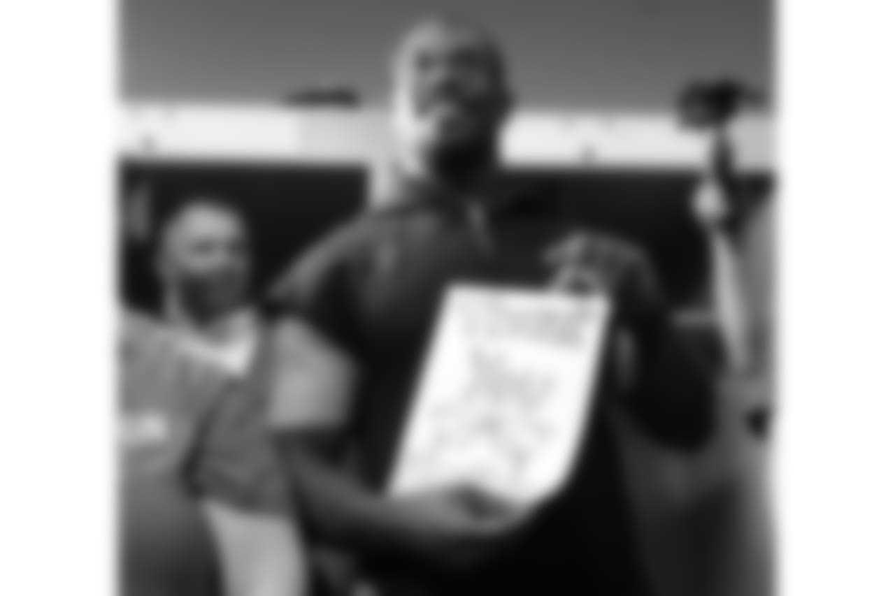 Von Miller at a Von's Vision event at Sports Authority Field at Mile High on April 27, 2016.