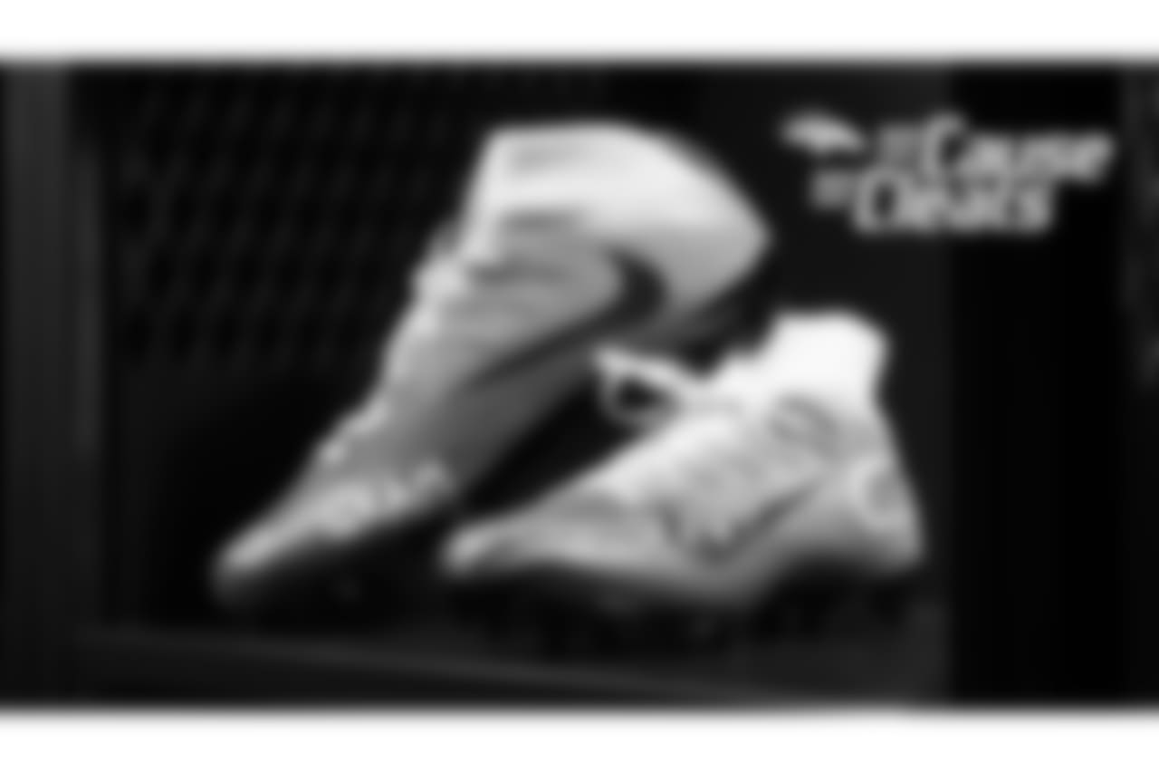 Alexander Johnson's cleats represent Alzheimer's Association for My Cause My Cleats in 2018.