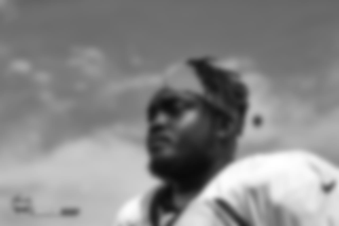 Defensive end Antonio Simmons (69) during the eighth day of training camp on August 5, 2018, at UCHealth Training Center.