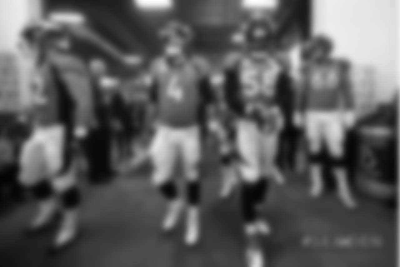 Case Keenum and Von Miller in the tunnel during player introductions before the Broncos' Week 1 game against the Seattle Seahawks at Broncos Stadium at Mile High on September 9, 2018.