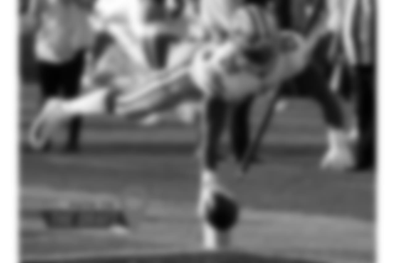 Like Crowell, Hyde has offered steady production for a struggling team, posting back-to-back seasons of over 1,100 yards from scrimmage. But his per-carry average dropped from 4.6 to 3.9 yards last season, and even though he came within 62 yards of his first 1,000-yard rushing season, he didn't break 100 yards in any single game. His first-down percentage of 18.3 percent was also the lowest of his career and could lead the 49ers to move in another direction. (Rick Scuteri/AP Images)