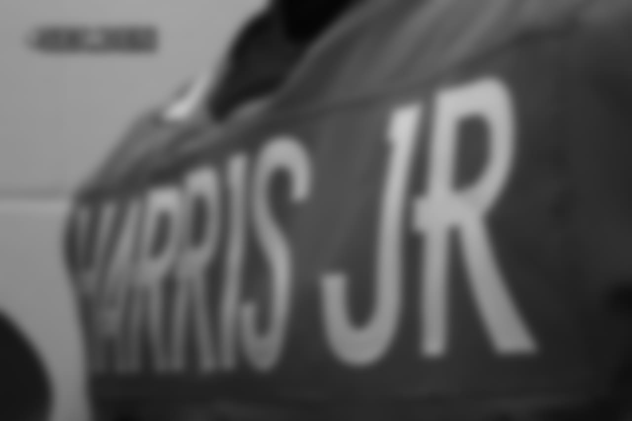 Chris Harris Jr.'s jersey in the locker room pregame before the Broncos' Week 1 game against the Seattle Seahawks at Broncos Stadium at Mile High on September 9, 2018.