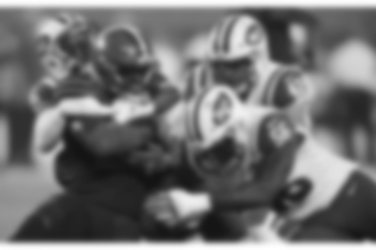 Cleveland Browns defensive back Jabrill Peppers is wrapped up on a punt return during the first half of an NFL football game against the New York Jets, Thursday, Sept. 20, 2018, in Cleveland. (AP Photo/Ron Schwane)