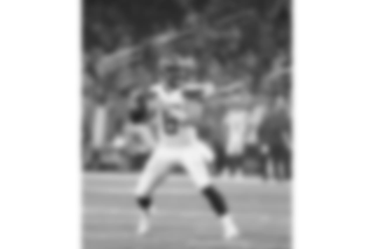 Cleveland Browns quarterback Baker Mayfield looks downfield during the first half of an NFL football preseason game against the Detroit Lions, Thursday, Aug. 30, 2018, in Detroit. (AP Photo/Rick Osentoski)