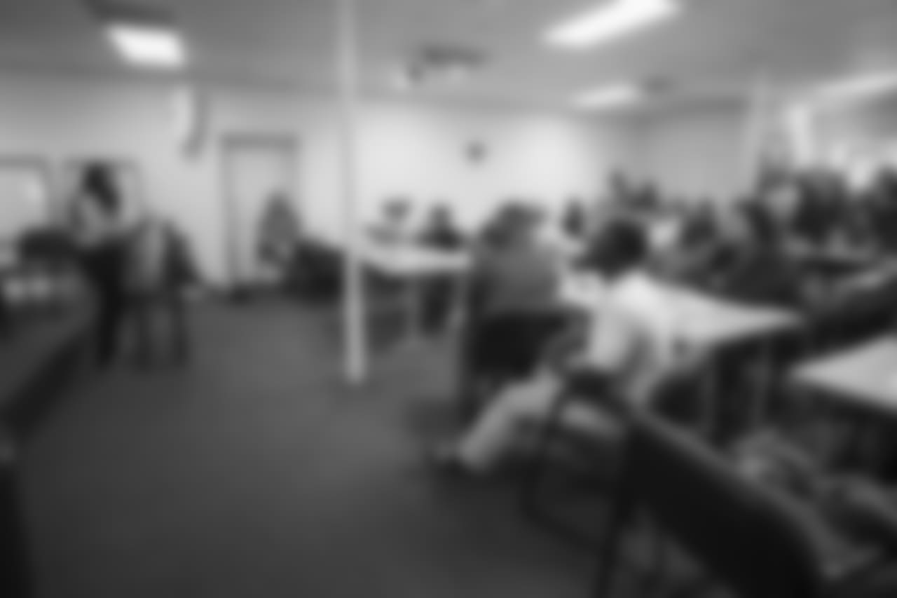 TAMPA, FL- OCTOBER 16, 2018 - The Tampa Bay Buccaneers Social Justice Program visit to Abe Brown Ministries Ready For Work program in Tampa, FL. Photo By Kyle Zedaker/Tampa Bay Buccaneers
