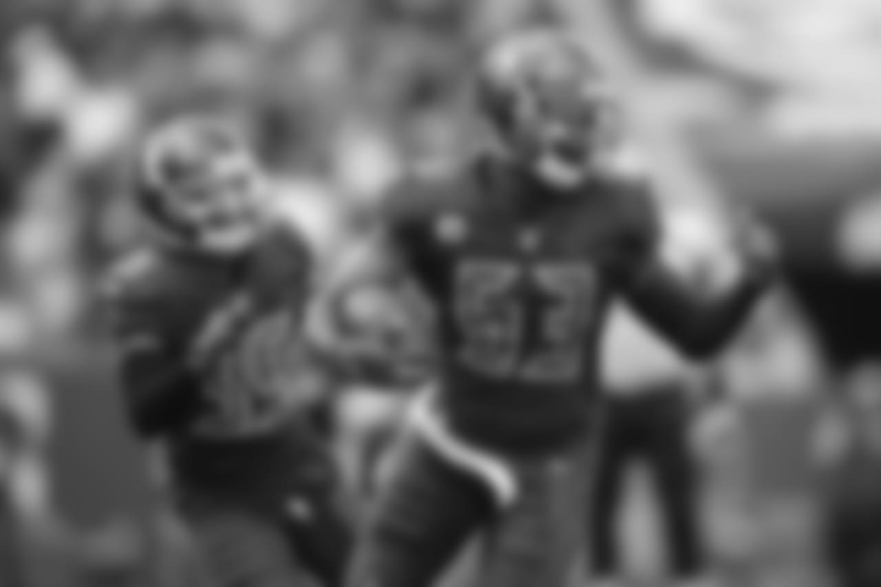 CB Javien Elliott, No. 35 and LB Adarius Taylor, No. 53