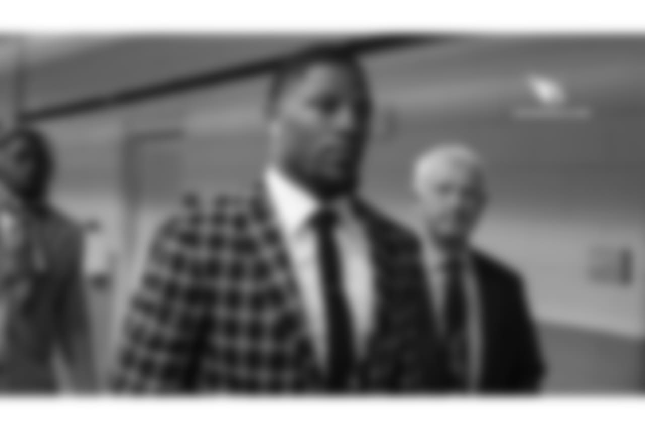 RB David Johnson arrives for the game