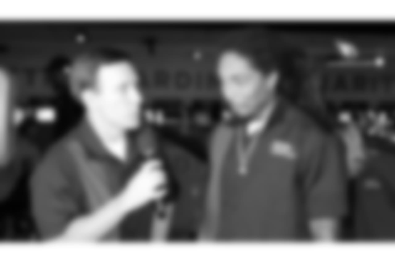 Paul Calvisi (left) interviews S Tre Boston