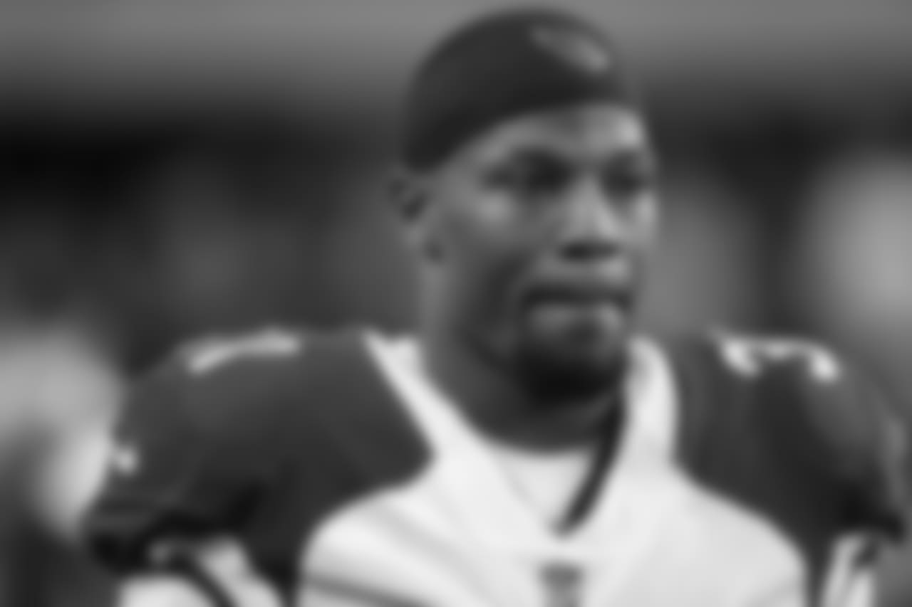 Arizona Cardinals running back David Johnson stand on the field during the first half of an NFL football game against the Minnesota Vikings, Sunday, Oct. 14, 2018, in Minneapolis.