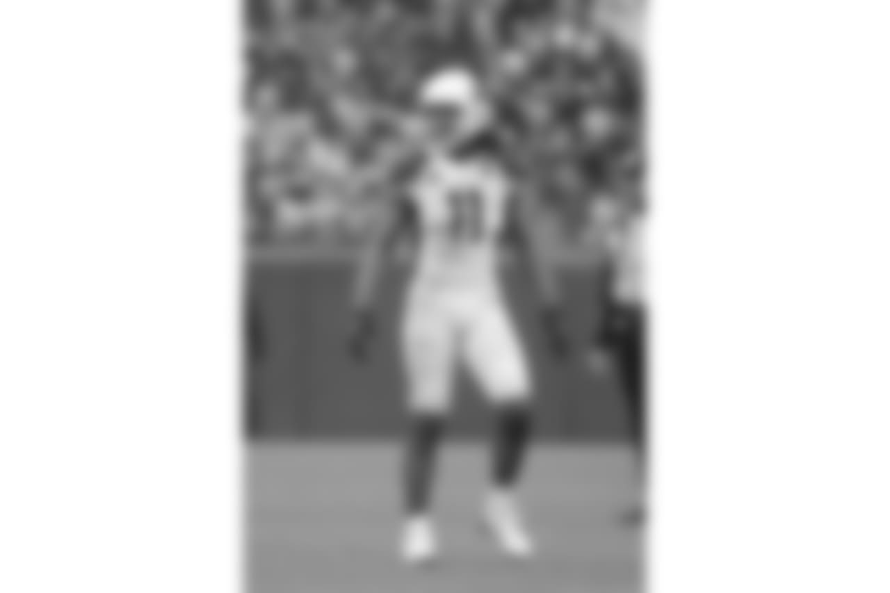 Arizona Cardinals wide receiver Larry Fitzgerald lines up for a play during the first half of an NFL football game against the Green Bay Packers Sunday, Dec. 2, 2018, in Green Bay, Wis.