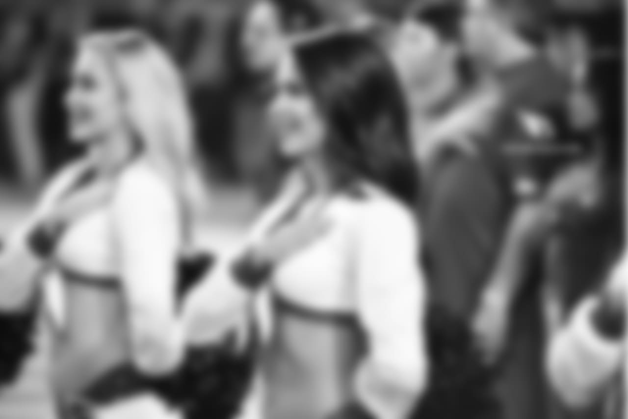 Images of the Cardinals cheerleaders during the first half of the preseason opener against the Chargers
