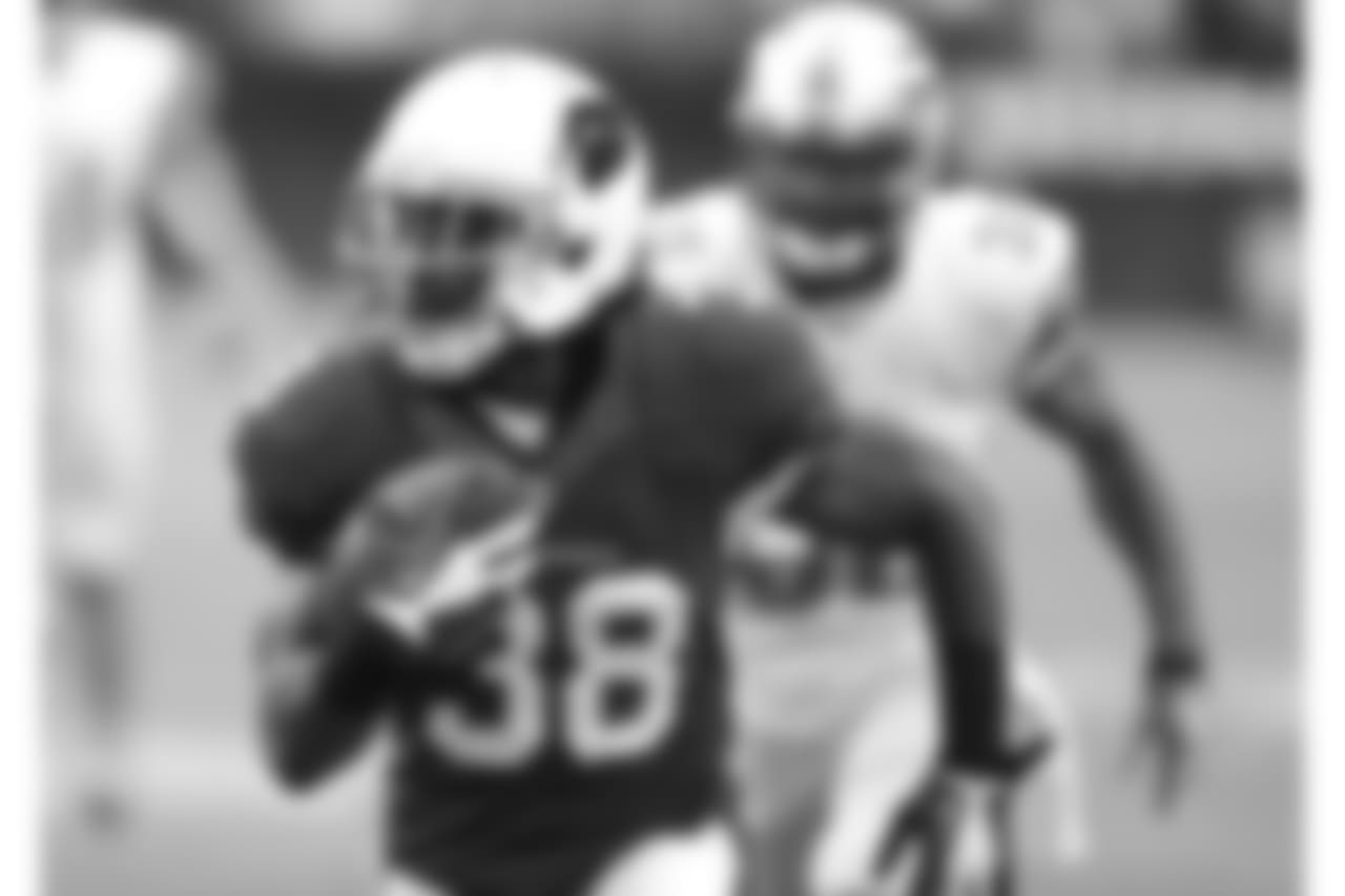 Arizona Cardinals running back Andre Ellington (38) runs in a touchdown against the Detroit Lions during the first half of a NFL football game, Sunday, Sept. 15, 2013, in Glendale, Ariz.