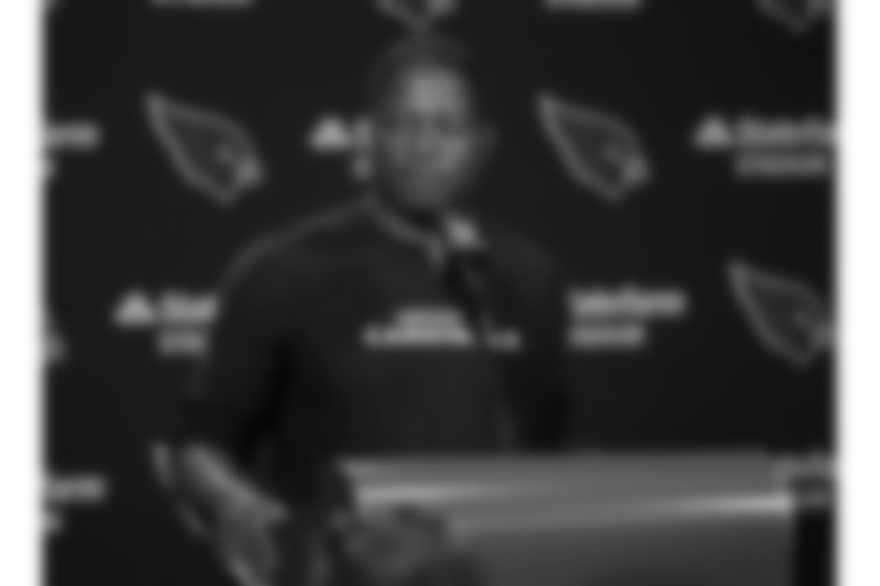 Arizona Cardinals head coach Steve Wilks speaks after an NFL football game, Sunday, Sept. 30, 2018, against the Seattle Seahawks in Glendale, Ariz. The Seahawks won 20-17. (AP Photo/Rick Scuteri)