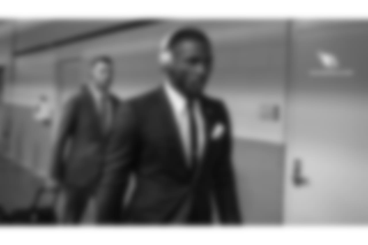 CB Patrick Peterson arrives for the game