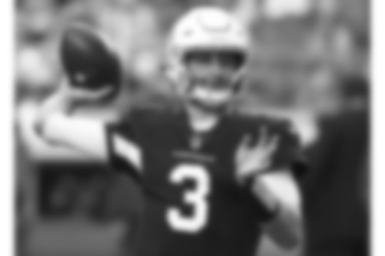 Arizona Cardinals quarterback Josh Rosen (3) warms up prior to an NFL football game against the Detroit Lions, Sunday, Dec. 9, 2018, in Glendale, Ariz.