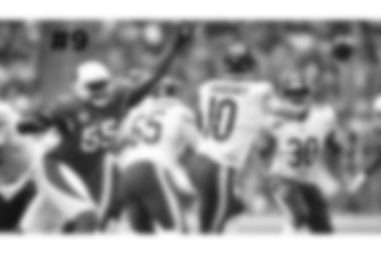 9\. DE Chandler Jones puts the pressure on Bears QB Mitchell Trubisky