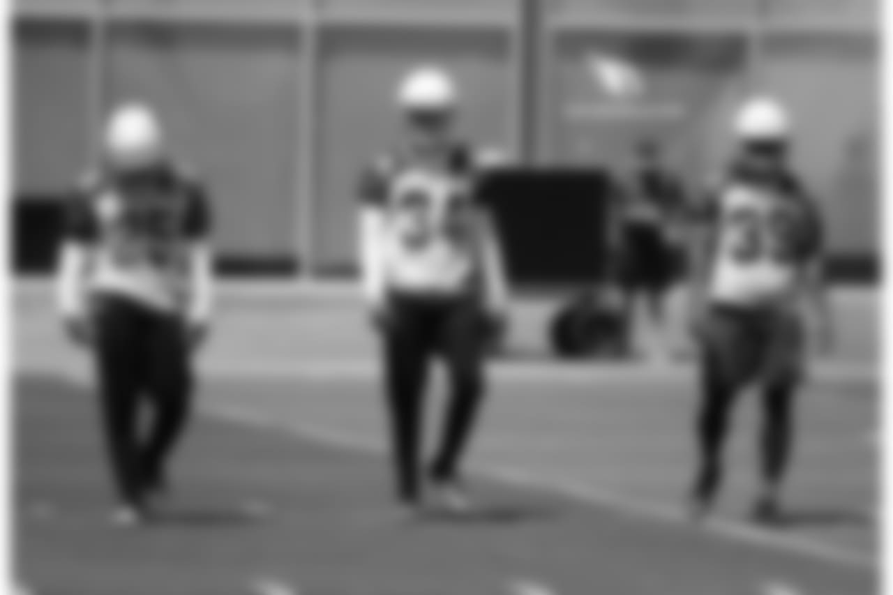 From left: CB Jonathan Moxey, S Harlan Miller and CB Jarell Carter