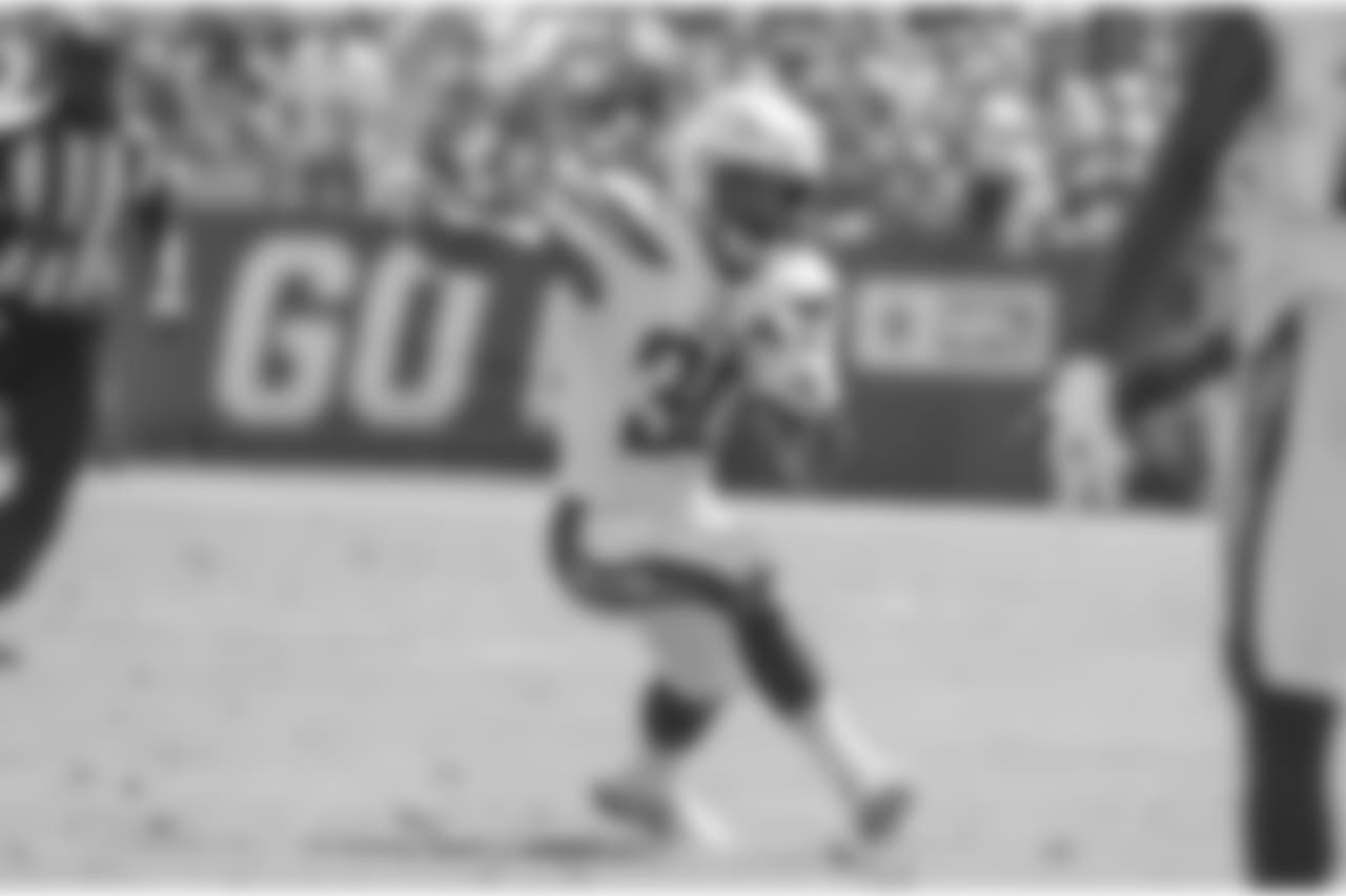 Austin Ekeler runs the ball against the Kansas City Chiefs in the season opener from ROKiT Field at StubHub Center.