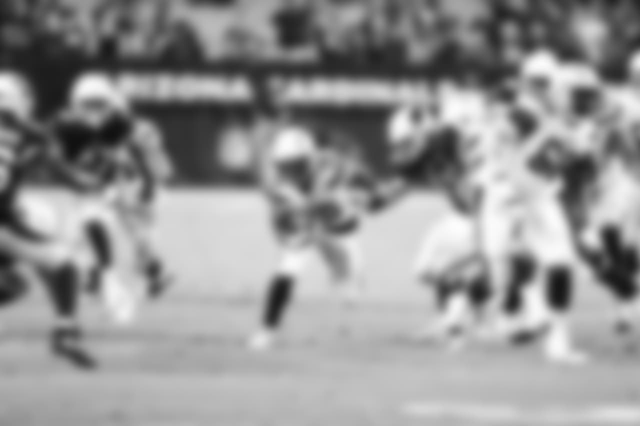 Russell Hansbrough rushes up the middle during the Chargers' first preseason game versus the Arizona Cardinals.