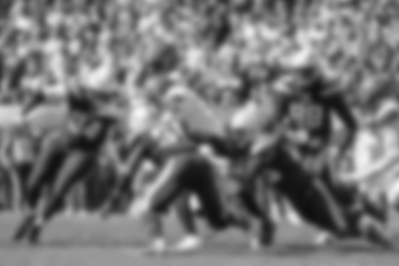 Rayshawn Jenkins sacks Browns QB Baker Mayfield during the Week 6 matchup against the Browns.