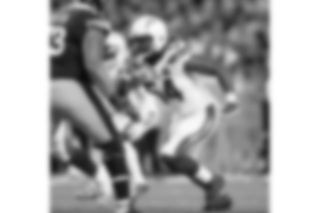 Melvin Ingram goes head to head with Ramon Foster during the Week 13 matchup against the Pittsburgh Steelers.