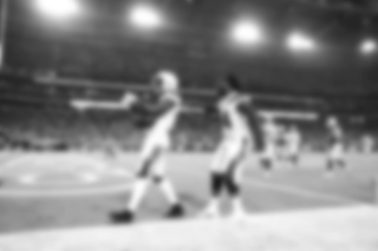 Geremy Davis and Melvin Ingram celebrate Davis' touchdown during the Chargers' first preseason game versus the Arizona Cardinals.