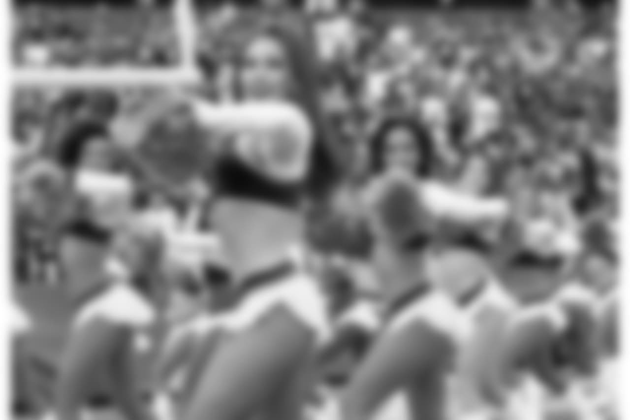 The Charger Girls show their support for Breast Cancer Awareness with pink poms during Week 5's matchup versus the Oakland Raiders.