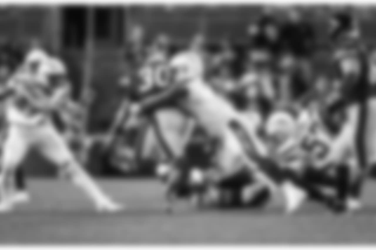 Damion Square tackles James Conner during the Week 13 matchup against the Pittsburgh Steelers.