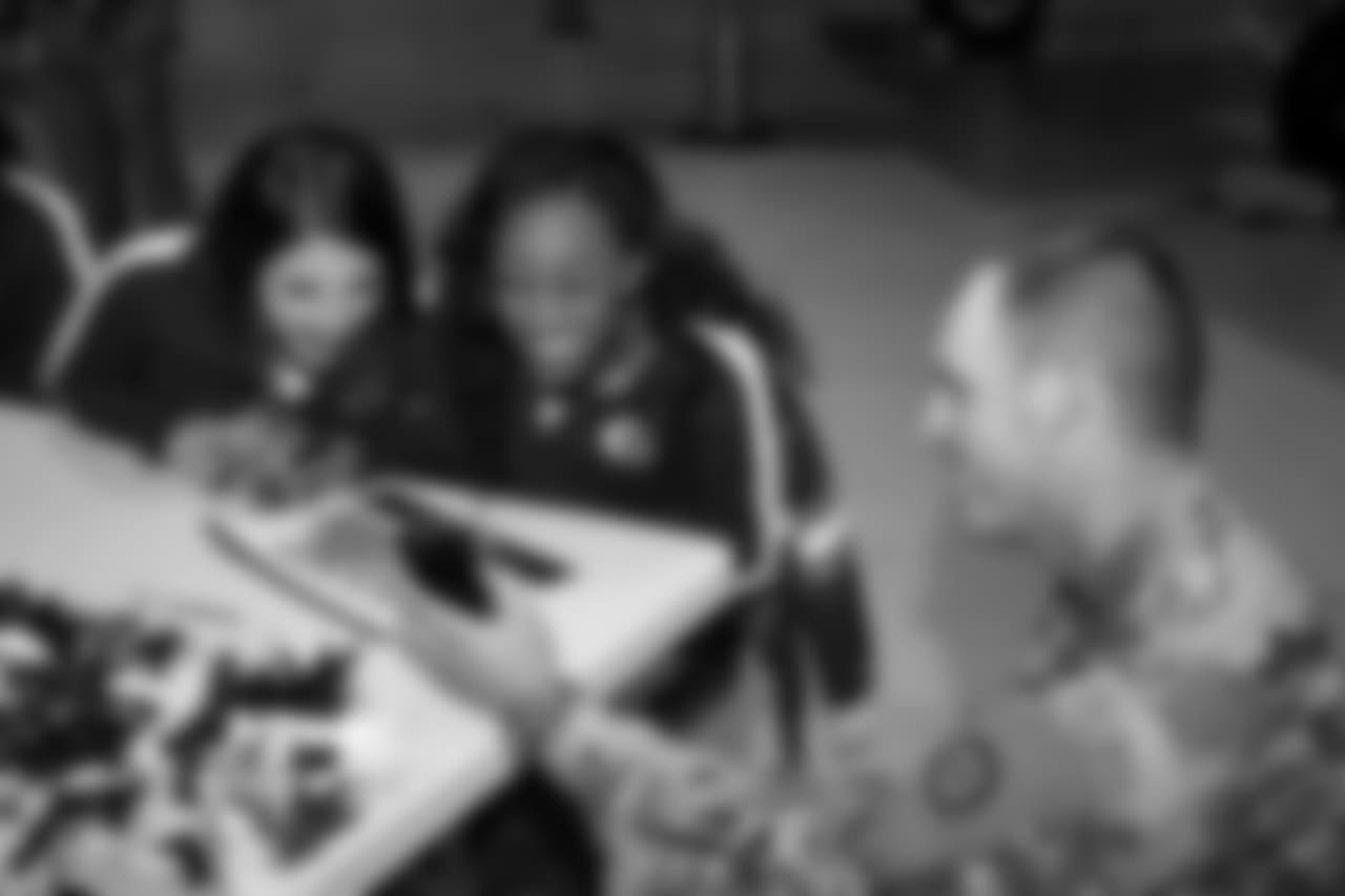 Chiefs wide receivers, cheerleaders and KC Wolf toured several hangars housing A-10 Warthogs and a B-2 Stealth Bomber and met with service men and women to sign autographs and thank them for their service.