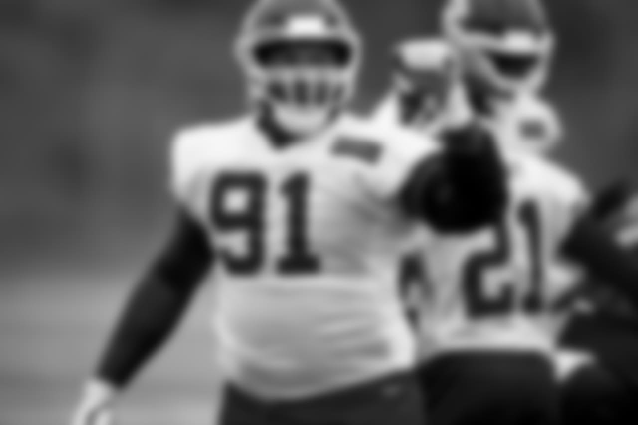 Kansas City Chiefs defensive tackle Derrick Nnadi (91) during practice on 10/4/18