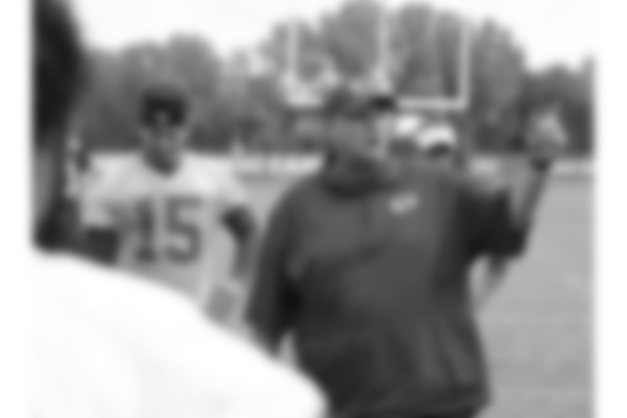 Andy Reid during practice on 8/7/18 at Chiefs Training Camp at Missouri Western State University in St. Joseph, Missouri.