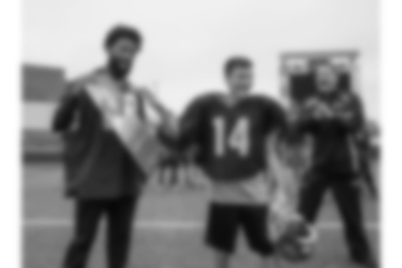 Graham McMorrow, a senior football player with cerebral palsy and kidney disease at Liberty High School, was surprised with tickets to Super Bowl LIII by Kansas City Chiefs cornerback Kendall Fuller on Tuesday,, October 30, 2018.