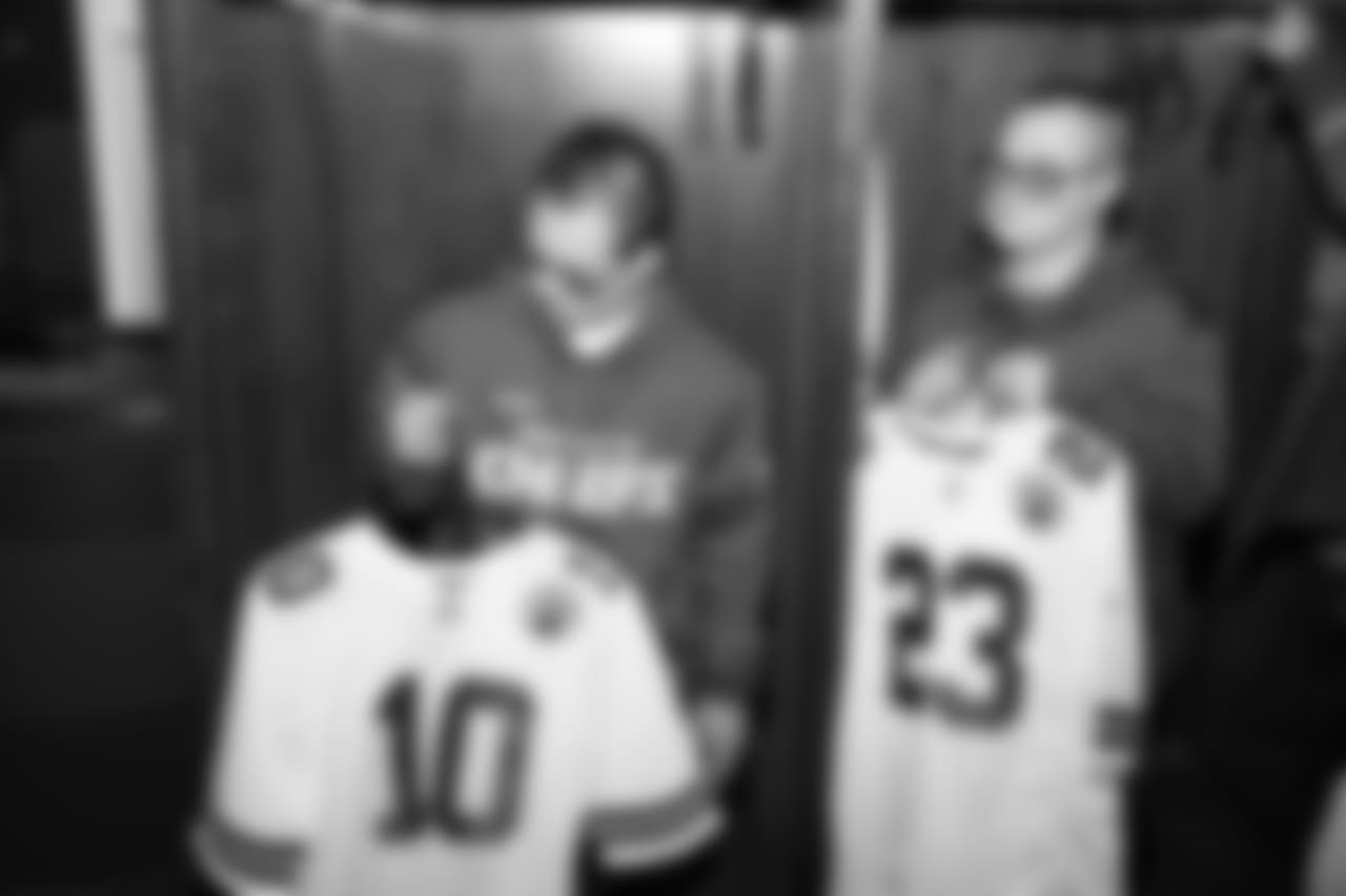 Athletes from Special Olympics KC, Special Olympics MO and YMCA Challenger received a customized locker room name plate and Chiefs jersey. Athletes then participated in a Football Fantasy Camp with Chiefs Rookies.