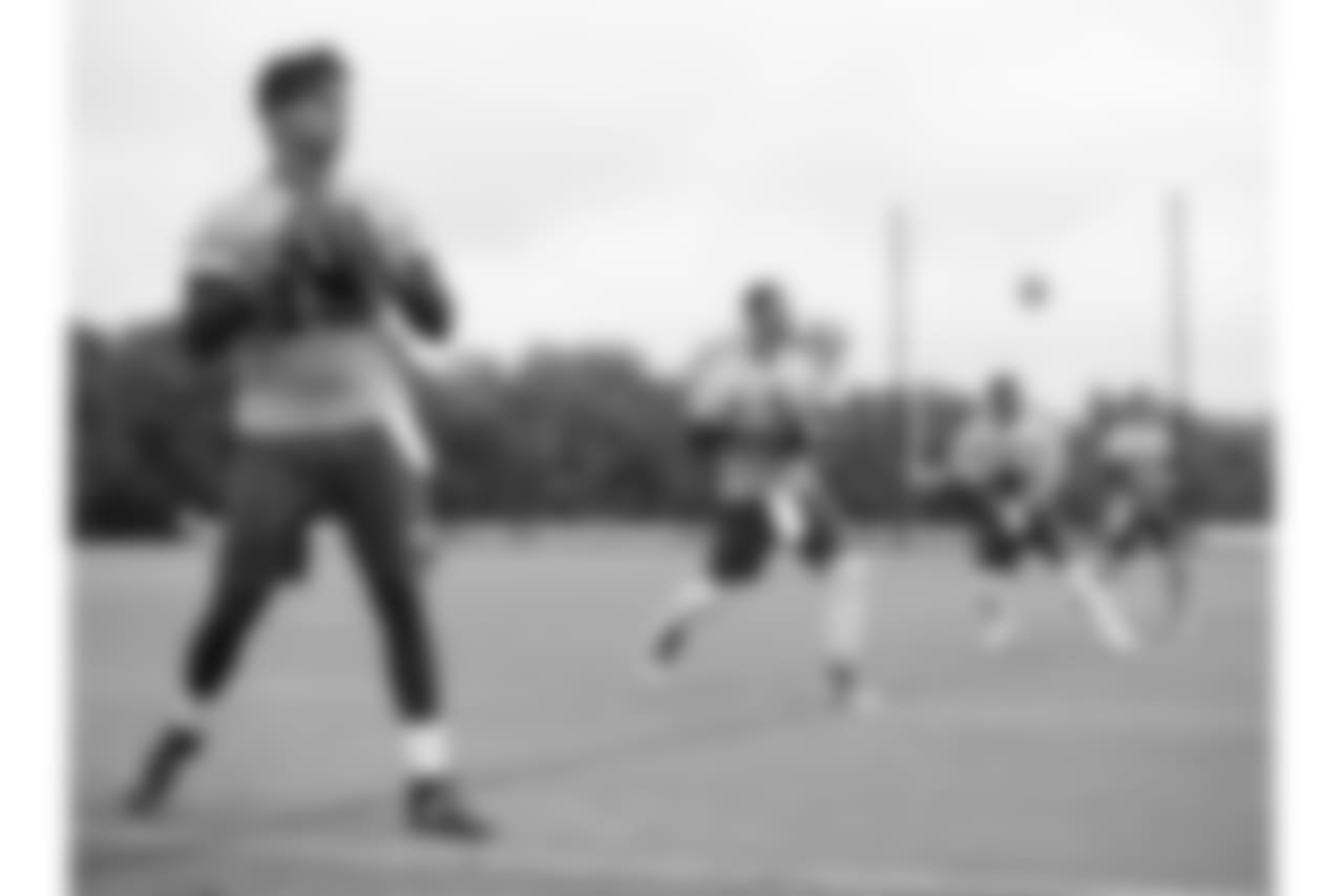 The quarterbacks during practice on 8/7/18 at Chiefs Training Camp at Missouri Western State University in St. Joseph, Missouri.