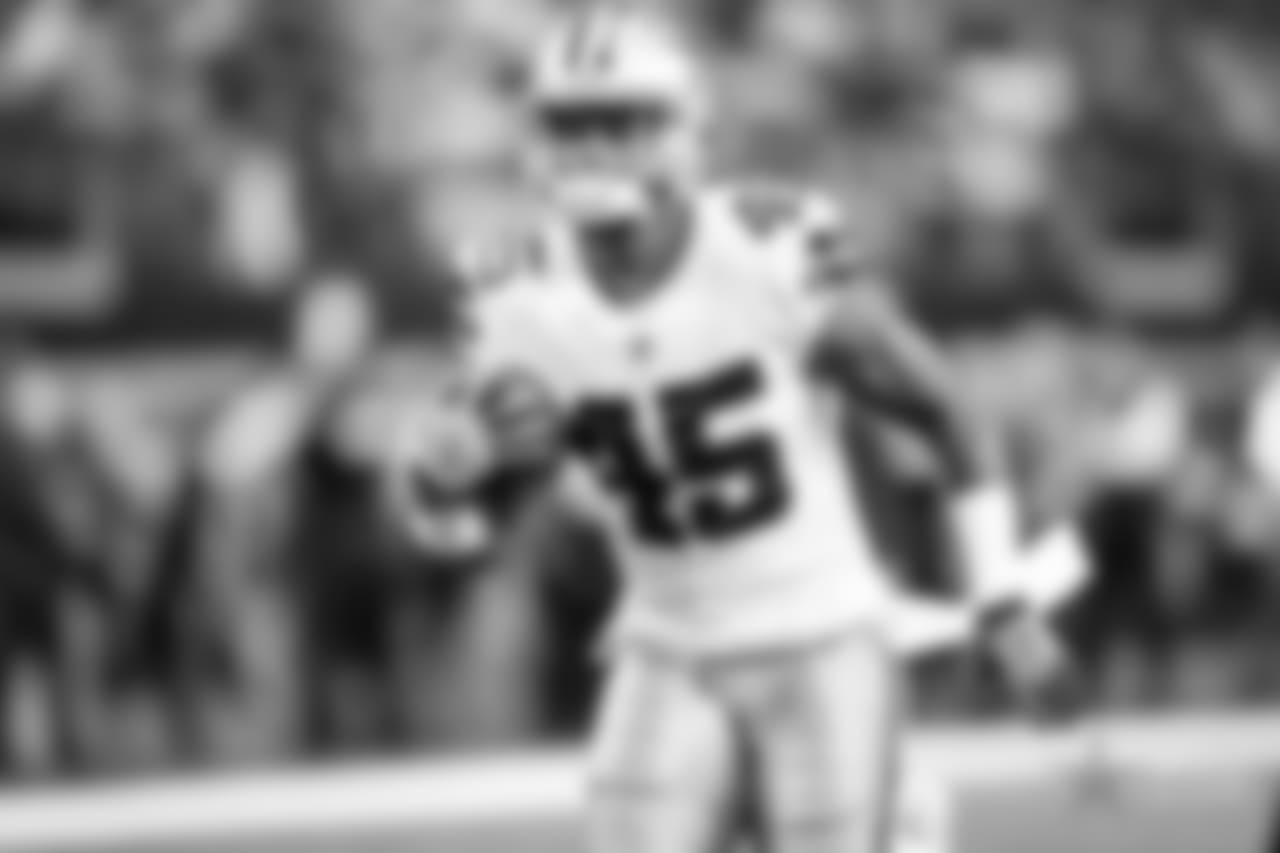 01 October 2017: Rod Smith (45)
of the Dallas Cowboys during their NFL week 4 regular season 35-30 loss to the Los Angeles Rams at AT&T Stadium in Arlington, Texas. Photo by James D. Smith/Dallas Cowboys
